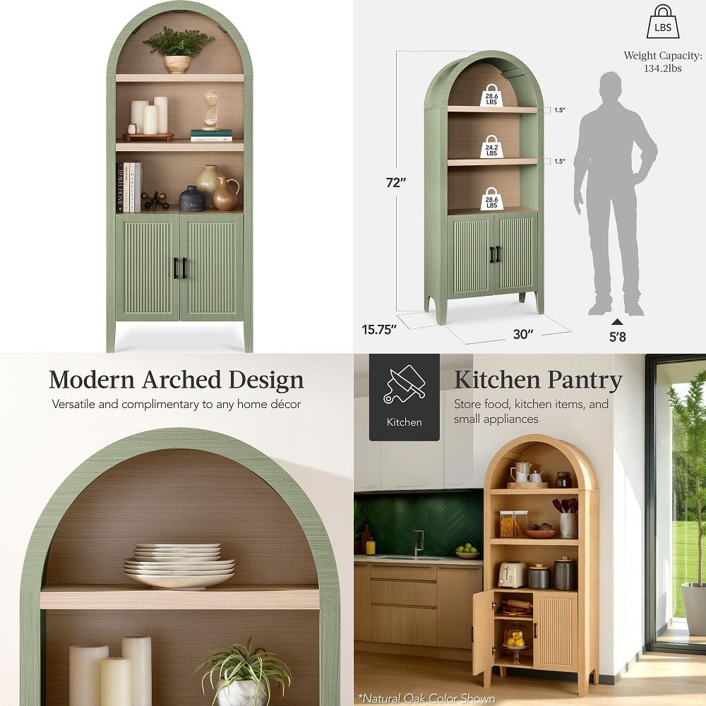 Storage & Organization - 71 cm hoge gebogen keukenkast, moderne