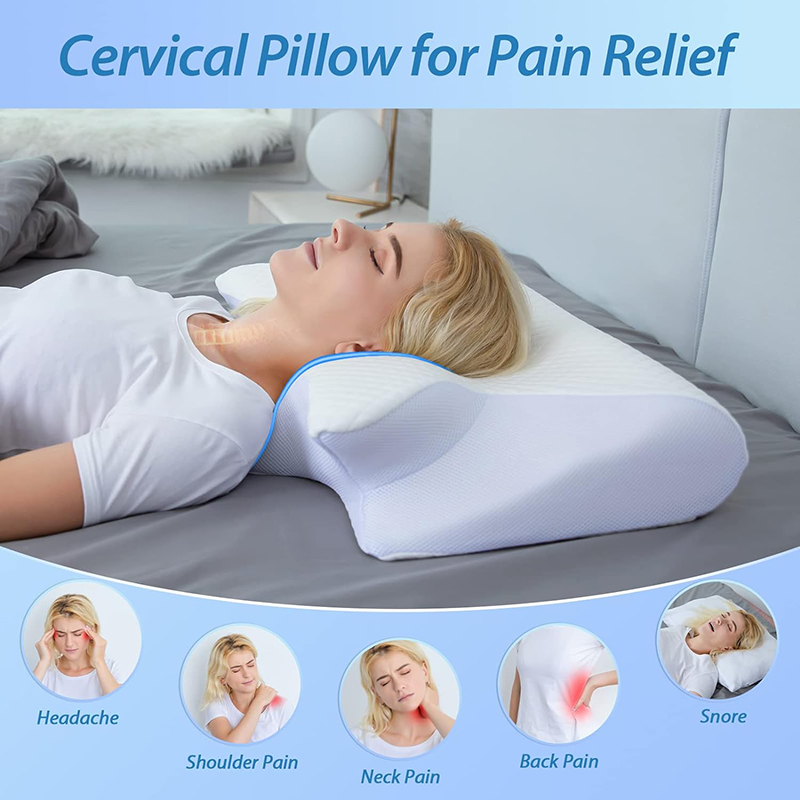 Memory Foam Orthopedic Pillow Neck Pain - Nieuw traagschuim cervicaal kussen 2-in-1 ergonomisch