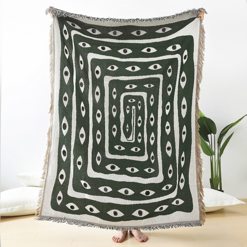 Boho Throw Blanket Fringe - Textiel Stad Ins Eye Snake Gooi