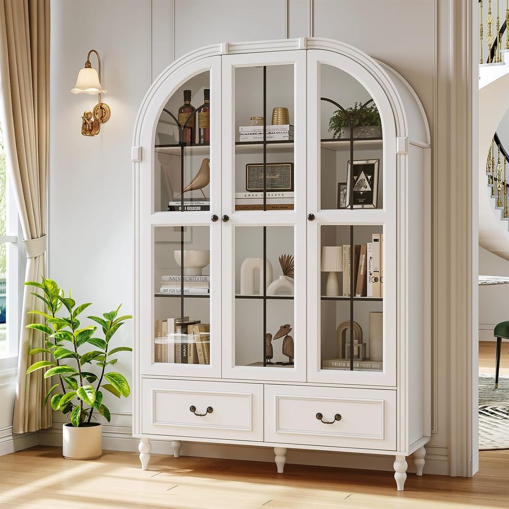 Kitchen - 70,8'' hoge gebogen keukenkast, grote opbergkast