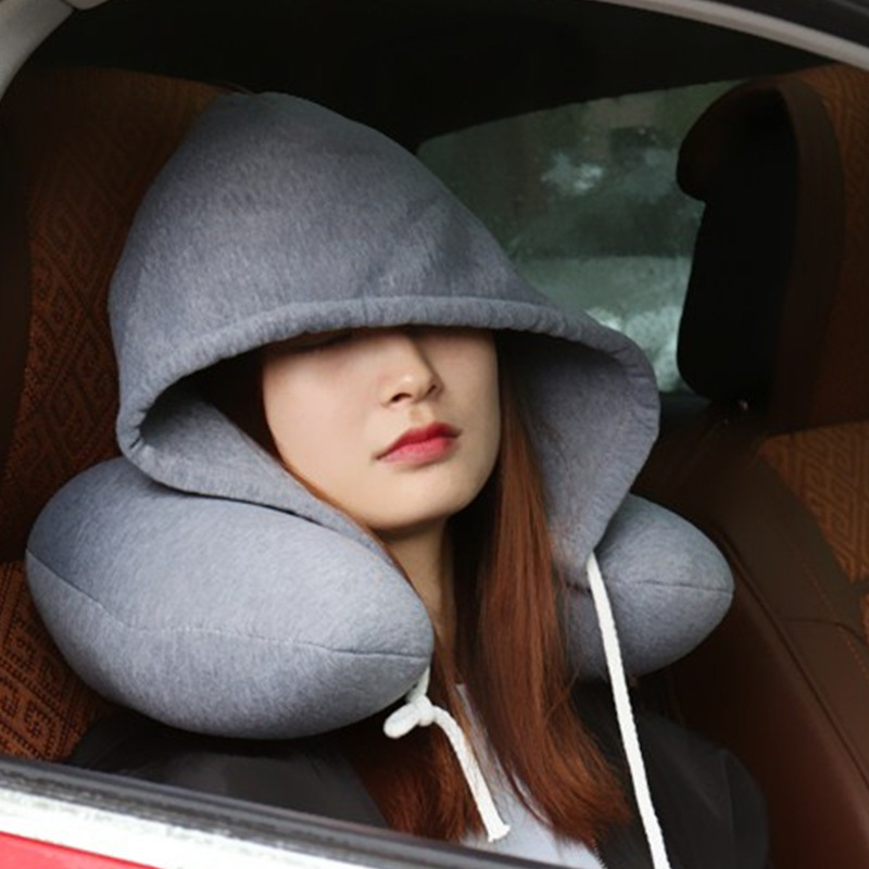 Anti Snore Contour Pillow - U-vormige reiskussens met capuchon Autostoelen Kantoorvliegtuigkussens
