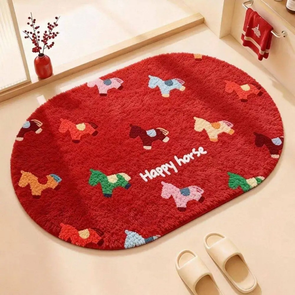 Quick Dry Diatomite Bath Mat - VIKAMA Antislip paardenzodiac wasbare badmat, absorberend,