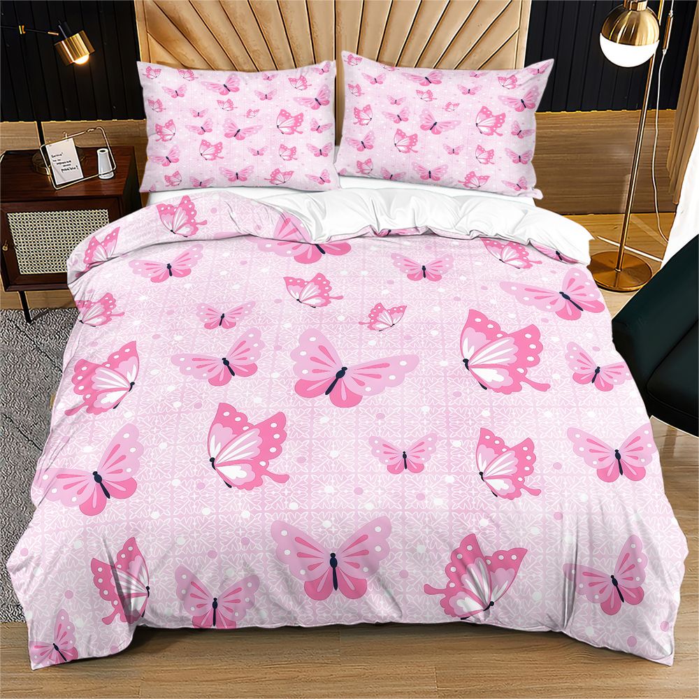 Aesthetic Floral Duvet Cover - Vlinderdekbedovertrekset Esthetische bloemenbeddengoedset Dekbedovertrek met digitale