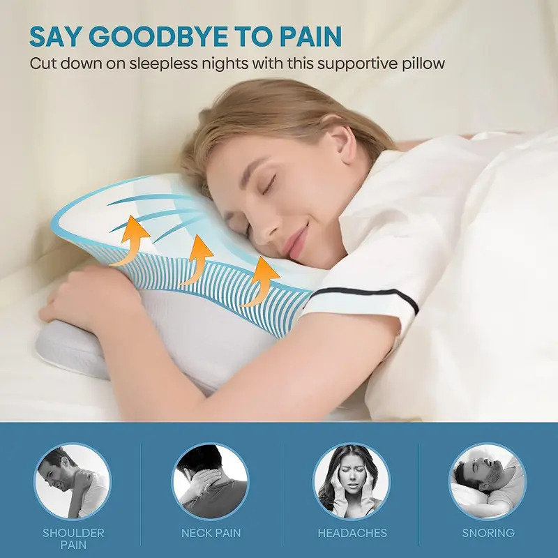 Memory Foam Orthopedic Pillow Neck Pain - Geurloos orthopedisch kussen voor nek- en