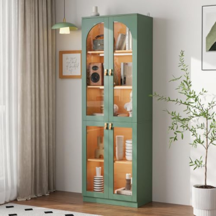 Storage & Organization - Woonkamerkast met gehard glazen deur, 71