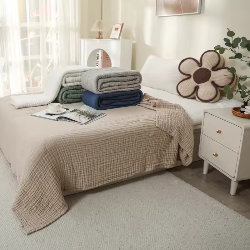 Muslin Cotton Bedspread - 6-laags katoenen mousseline dekens, lichtgewicht katoenen