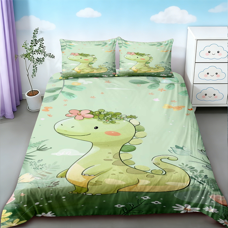 Bedding - Dekbedovertrek Leuke Dinosaur King Queen Kawaii