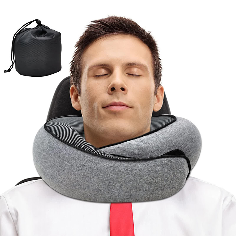 Anti Snore Contour Pillow - Reisnekkussen Traagschuim U-vormig kussen Slakstijl Reisneksteun