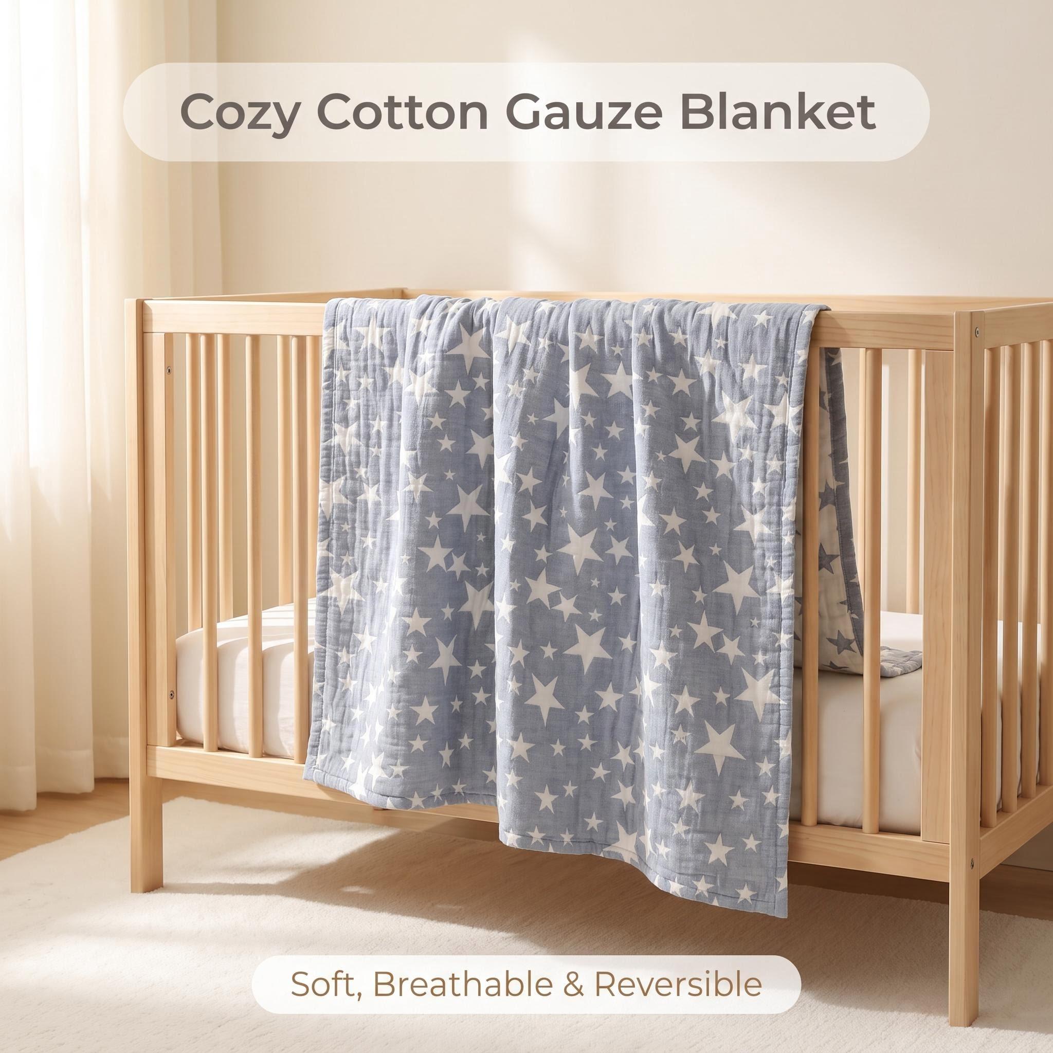 Muslin Cotton Bedspread - 3-laags katoenen mousseline deken, ultrazacht, lichtgewicht,