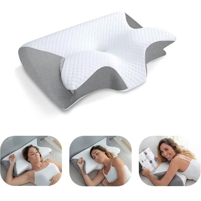 Memory Foam Orthopedic Pillow Neck Pain - Orthopedisch Contour Nekkussen Memory Foam 2-in-1