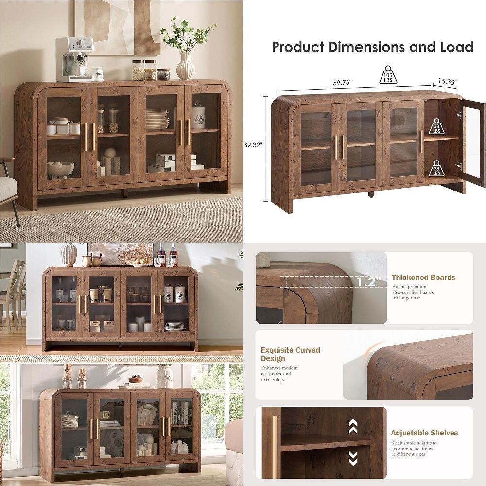 Storage & Organization - Dressoir buffetkast met opbergruimte, dressoirkast met