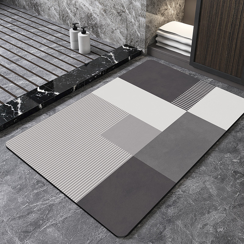 Quick Dry Diatomite Bath Mat - Noordse geometrische diatomiet badmat, super absorberende