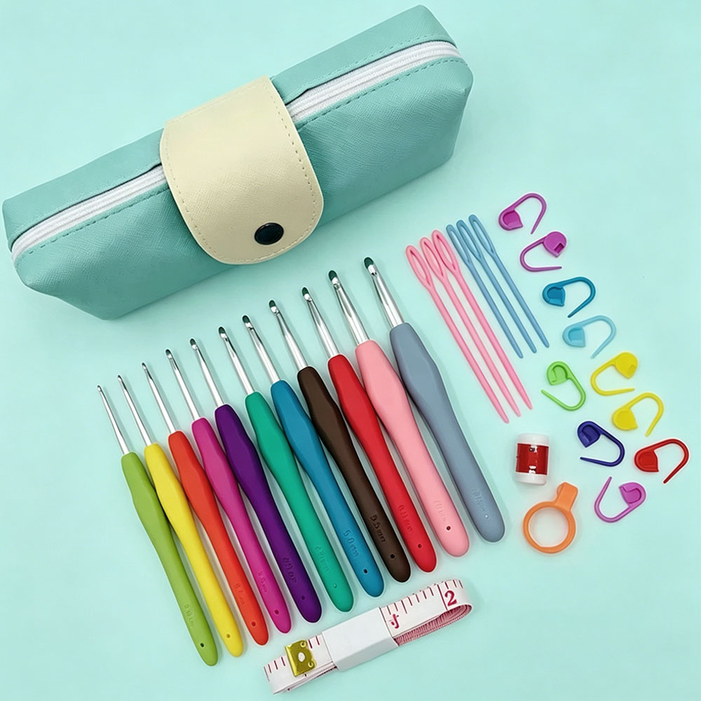 Storage & Organization - 37-delige haaknaaldset met opbergtas, zachte handgrepen,