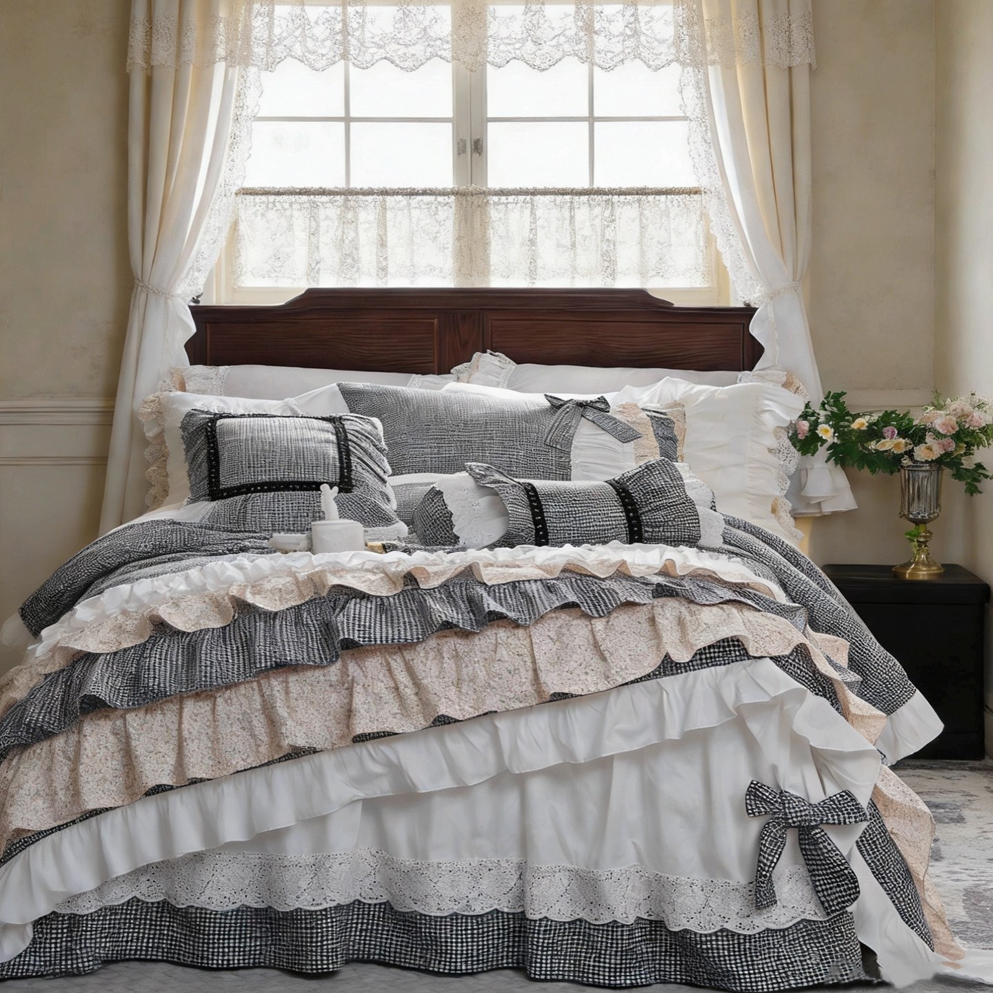 Aesthetic Floral Duvet Cover - Country Cottagecore Beddengoedset Prinsessen Esthetiek Geruit