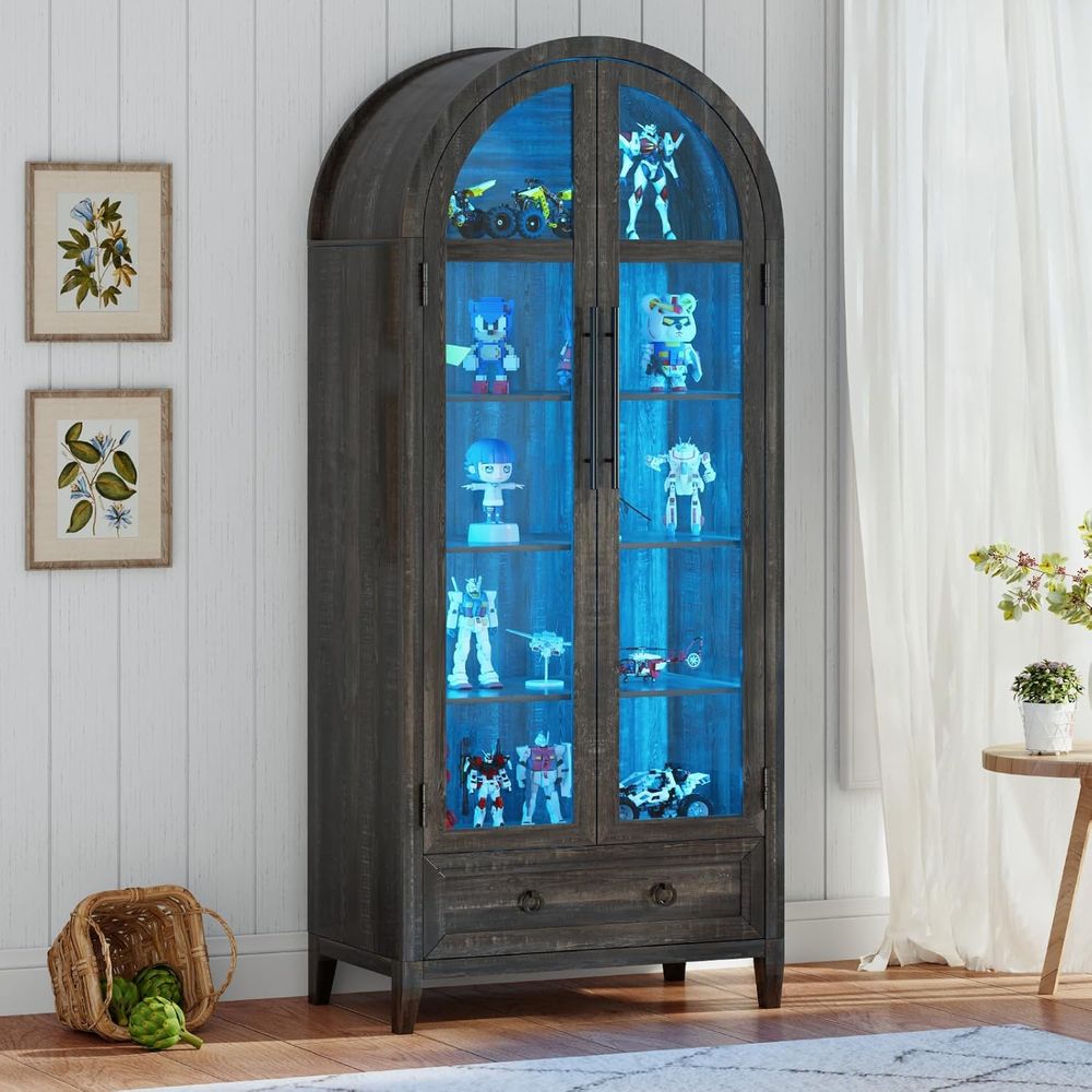 73 glazen vitrinekast met gebo - Lighting recensie en prijs