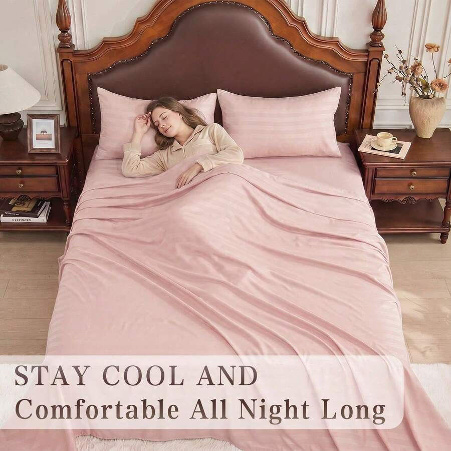 Gestreepte Koelende Lakenset K - Fitted Bed Sheets Deep Pocket recensie en prijs