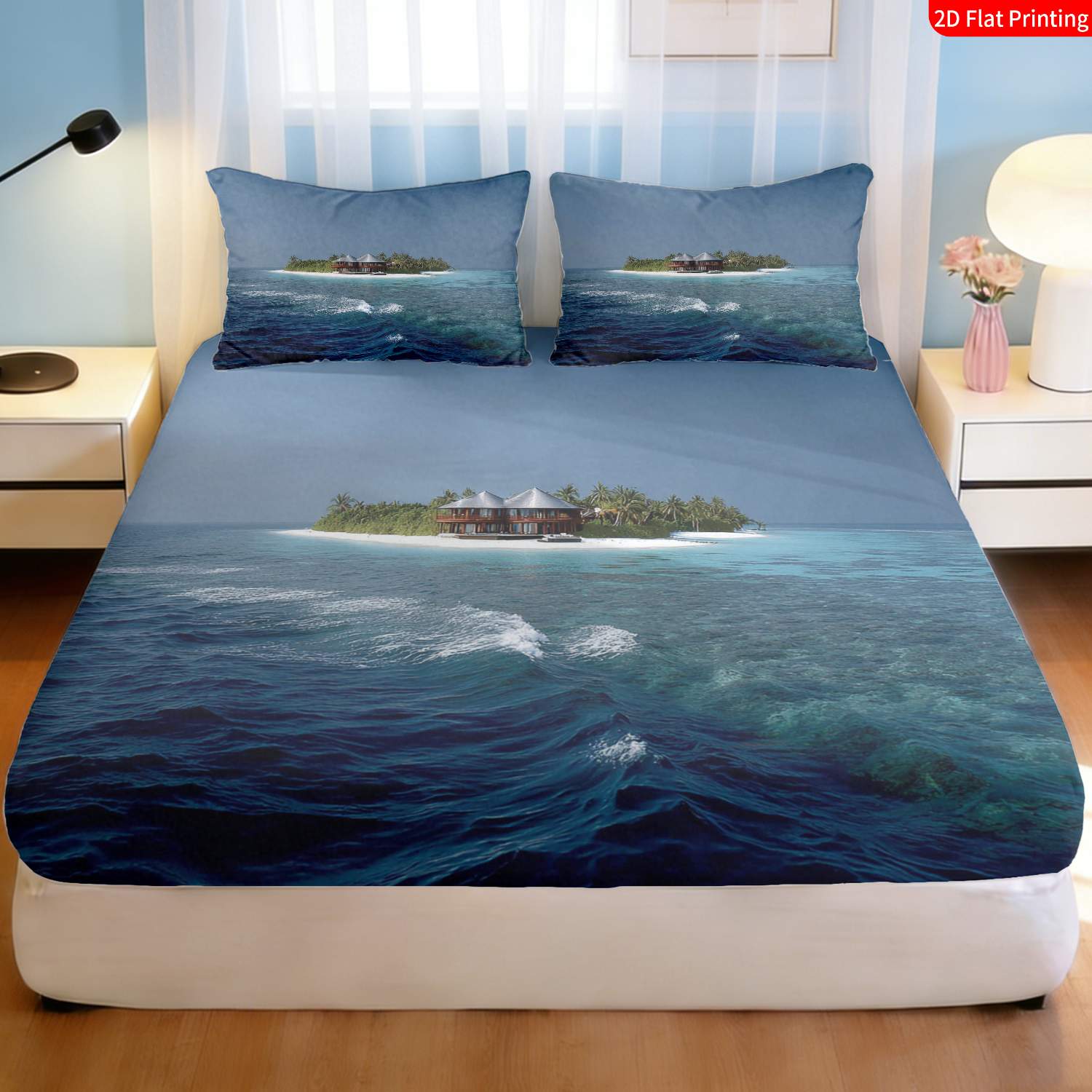 Tropische eiland beddengoedset - Fitted Bed Sheets Deep Pocket recensie en prijs