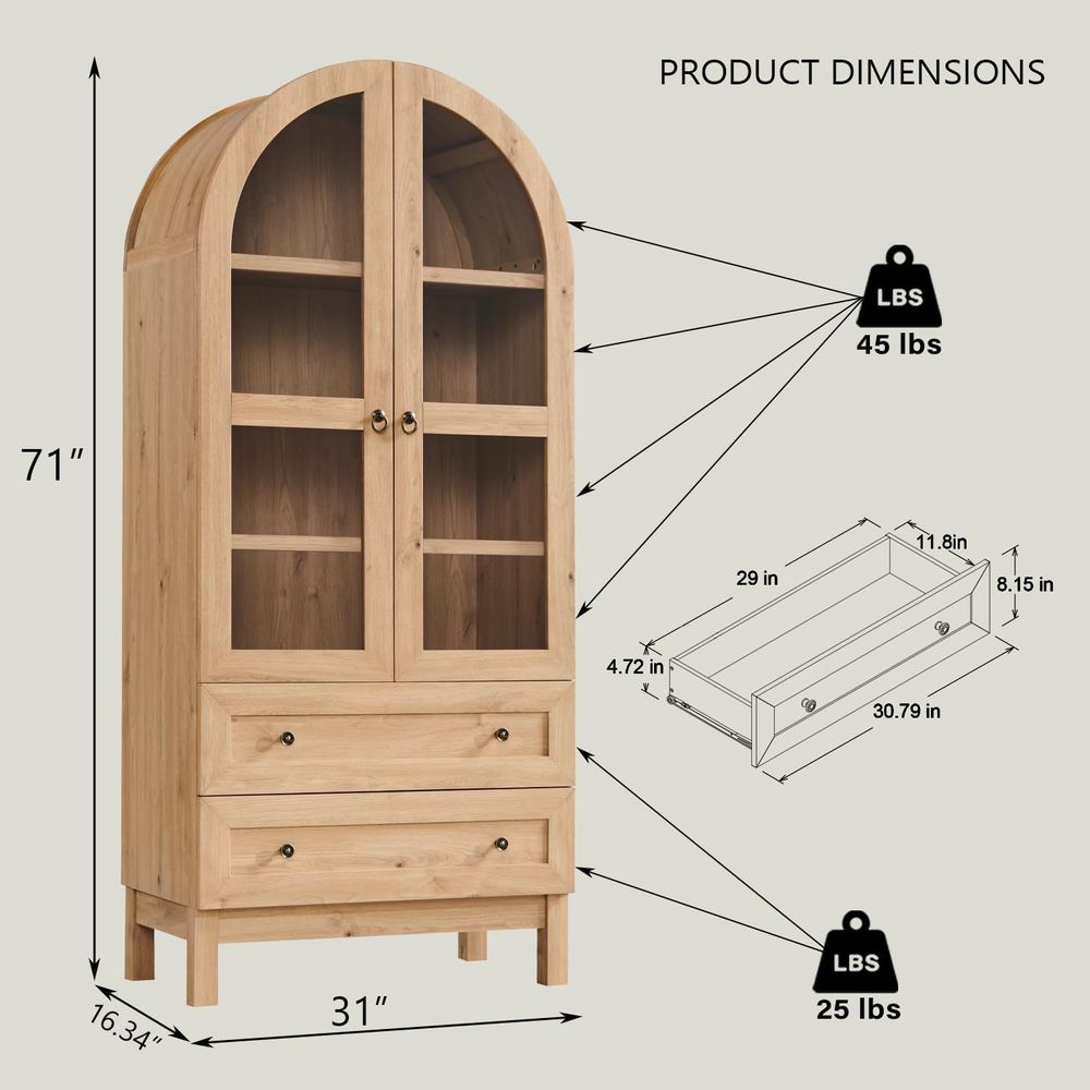 71 inch hoge gebogen keukenkas - Storage & Organization recensie en prijs