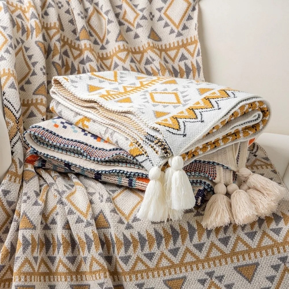 Vintage dikke gebreide boho-pl - Boho Throw Blanket Fringe recensie en prijs
