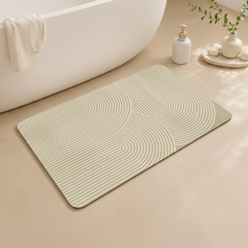 Beige gestreepte diatomiet bad - Quick Dry Diatomite Bath Mat recensie en prijs