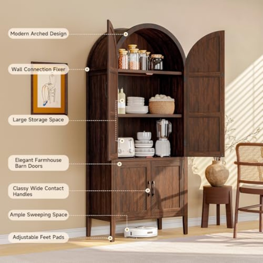 71 cm hoge houten gebogen kast - Storage & Organization recensie en prijs