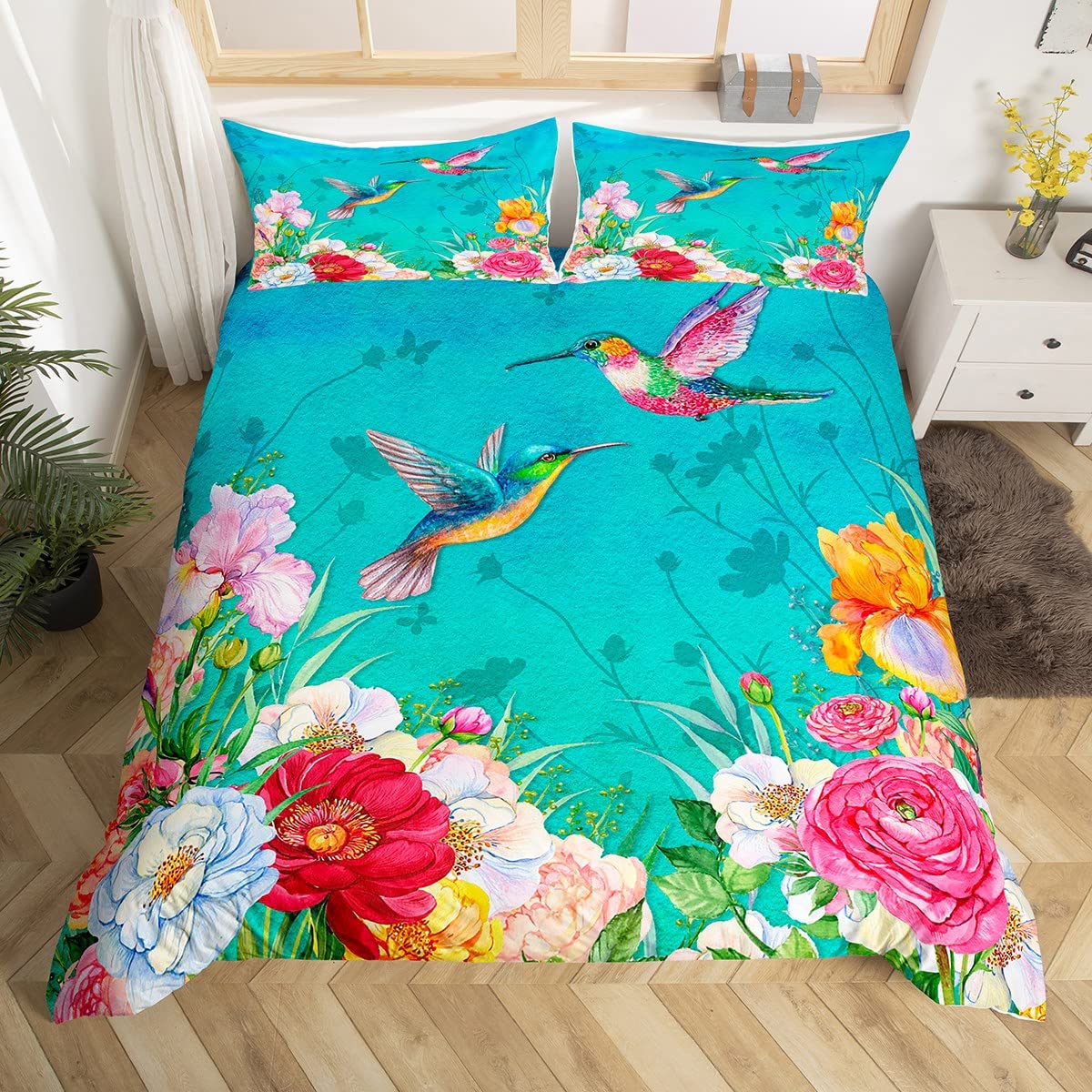 Kolibrie beddengoedset Luxe bl - Aesthetic Floral Duvet Cover recensie en prijs