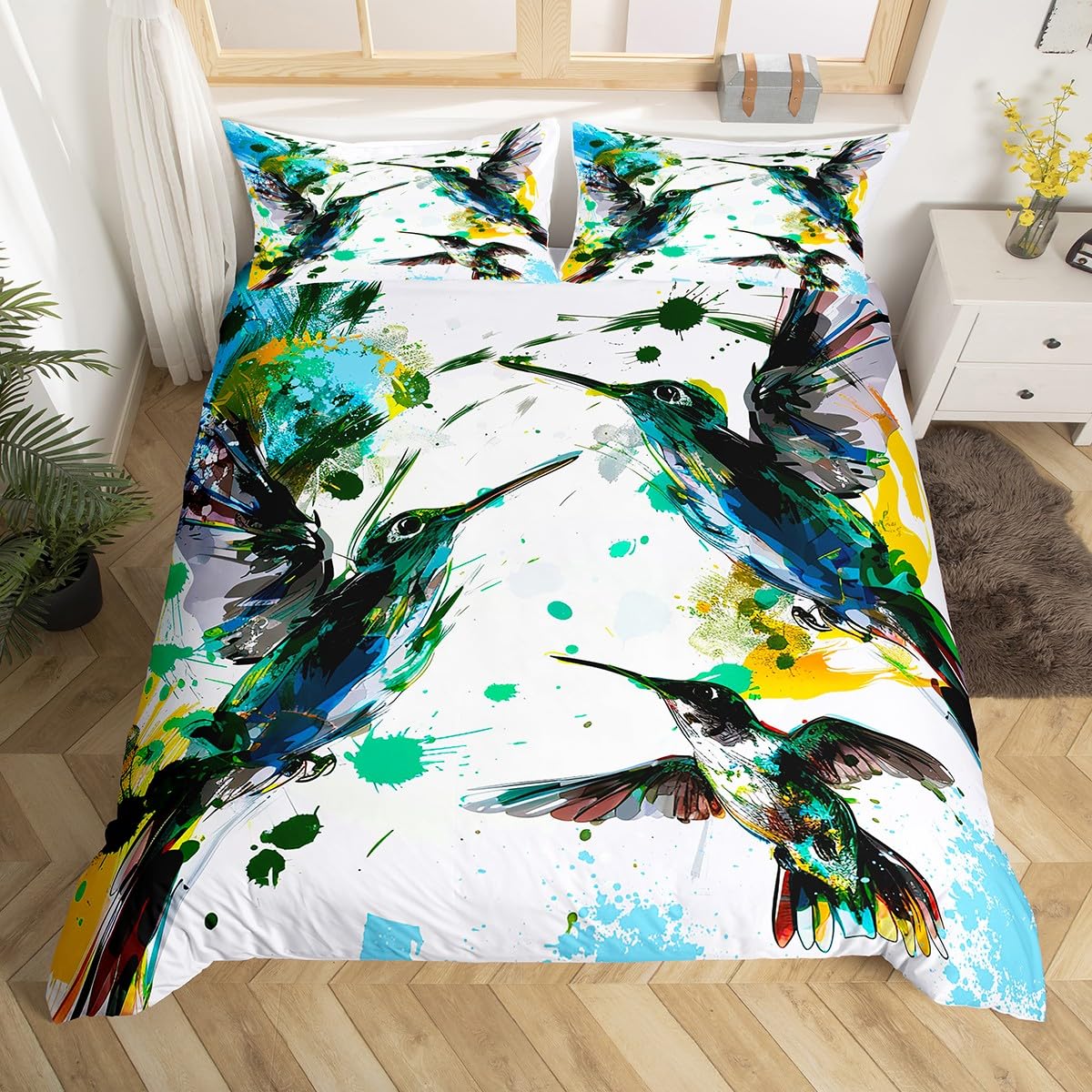 Kolibrie beddengoedset Luxe bl - Aesthetic Floral Duvet Cover recensie en prijs