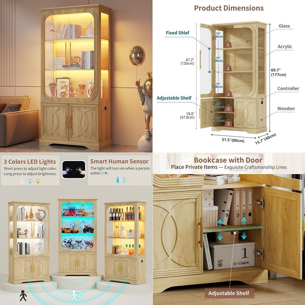 Vitrinekast met glazen deuren  - Storage & Organization recensie en prijs
