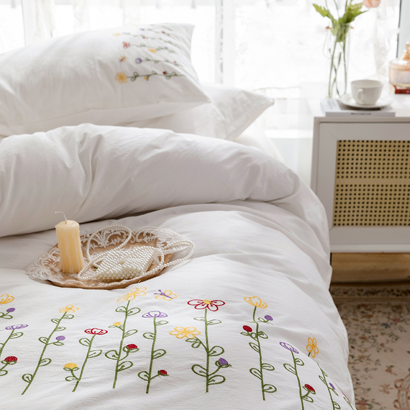 3-delige geborduurde dekbedove - Aesthetic Floral Duvet Cover recensie en prijs
