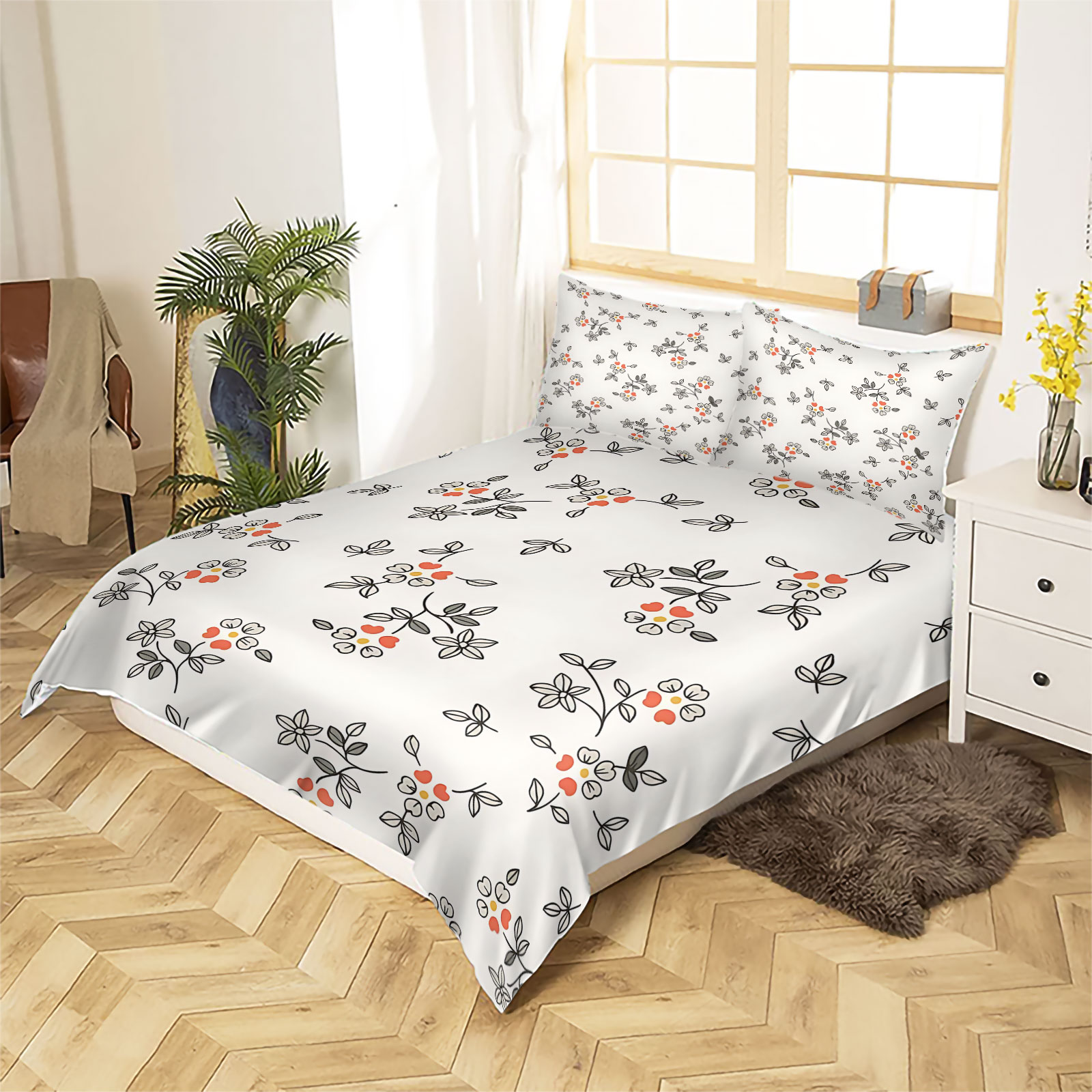 Minimale handgetekende dunne l - Aesthetic Floral Duvet Cover recensie en prijs