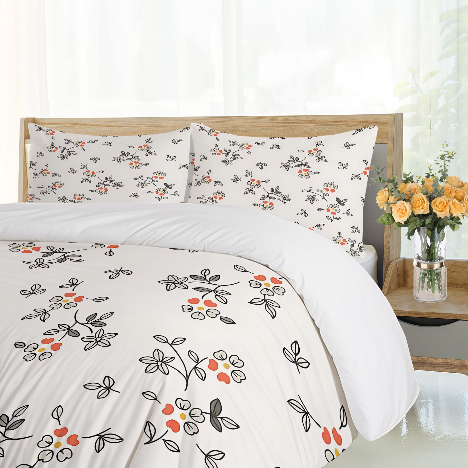 Minimale handgetekende dunne l - Aesthetic Floral Duvet Cover recensie en prijs