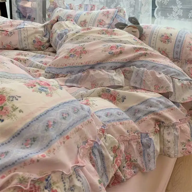 Koreaanse stijl prinses bloeme - Aesthetic Floral Duvet Cover recensie en prijs