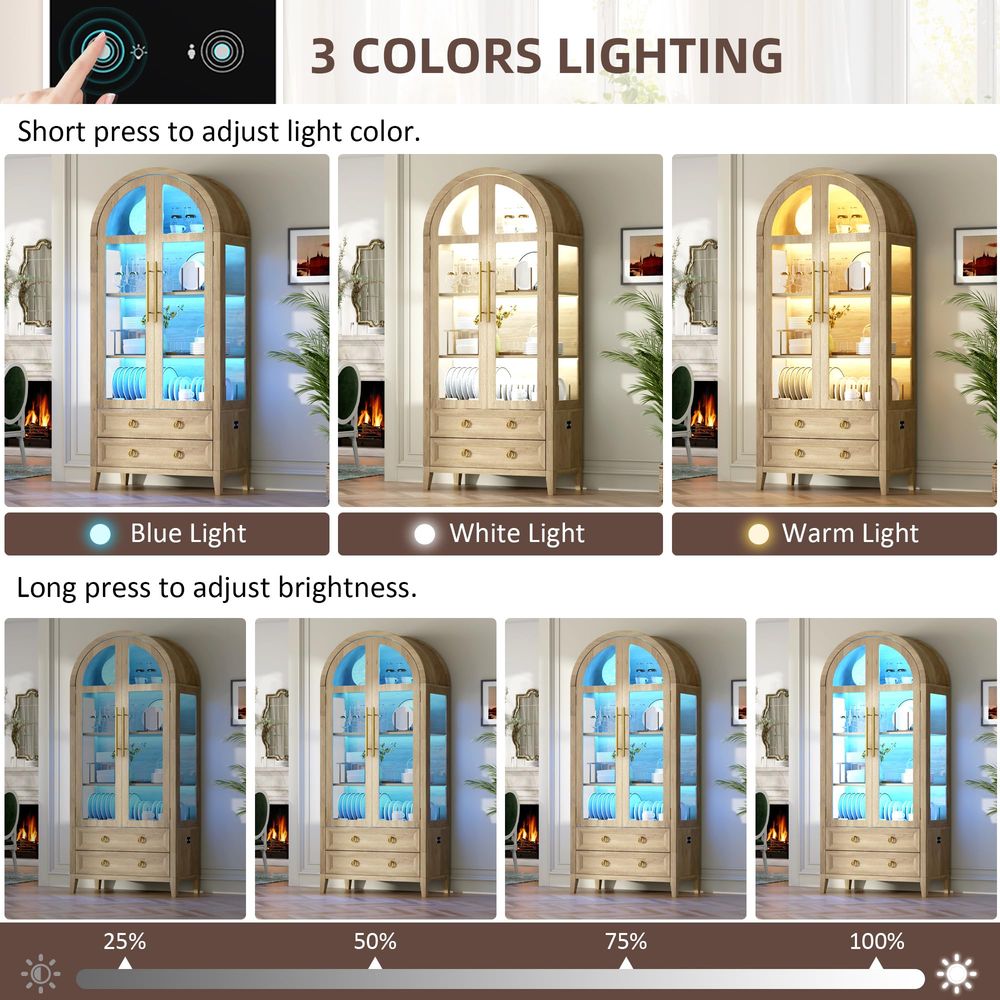 71 gebogen curiosakast met gla - Lighting recensie en prijs