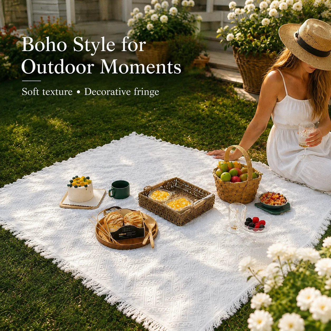 Boho Picknickdeken Buiten Camp - Boho Throw Blanket Fringe recensie en prijs