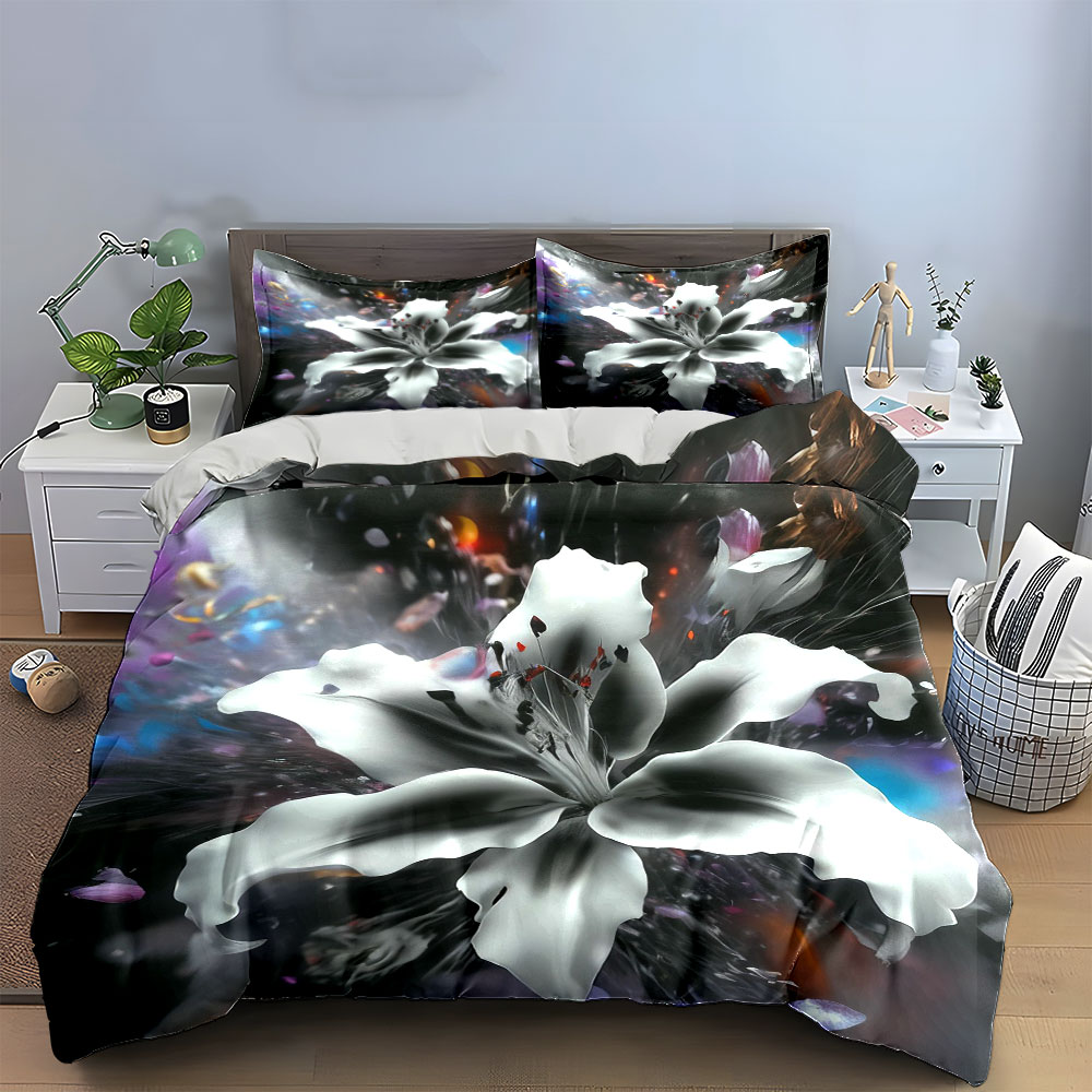 Abstracte witte lelie bloemen  - Aesthetic Floral Duvet Cover recensie en prijs