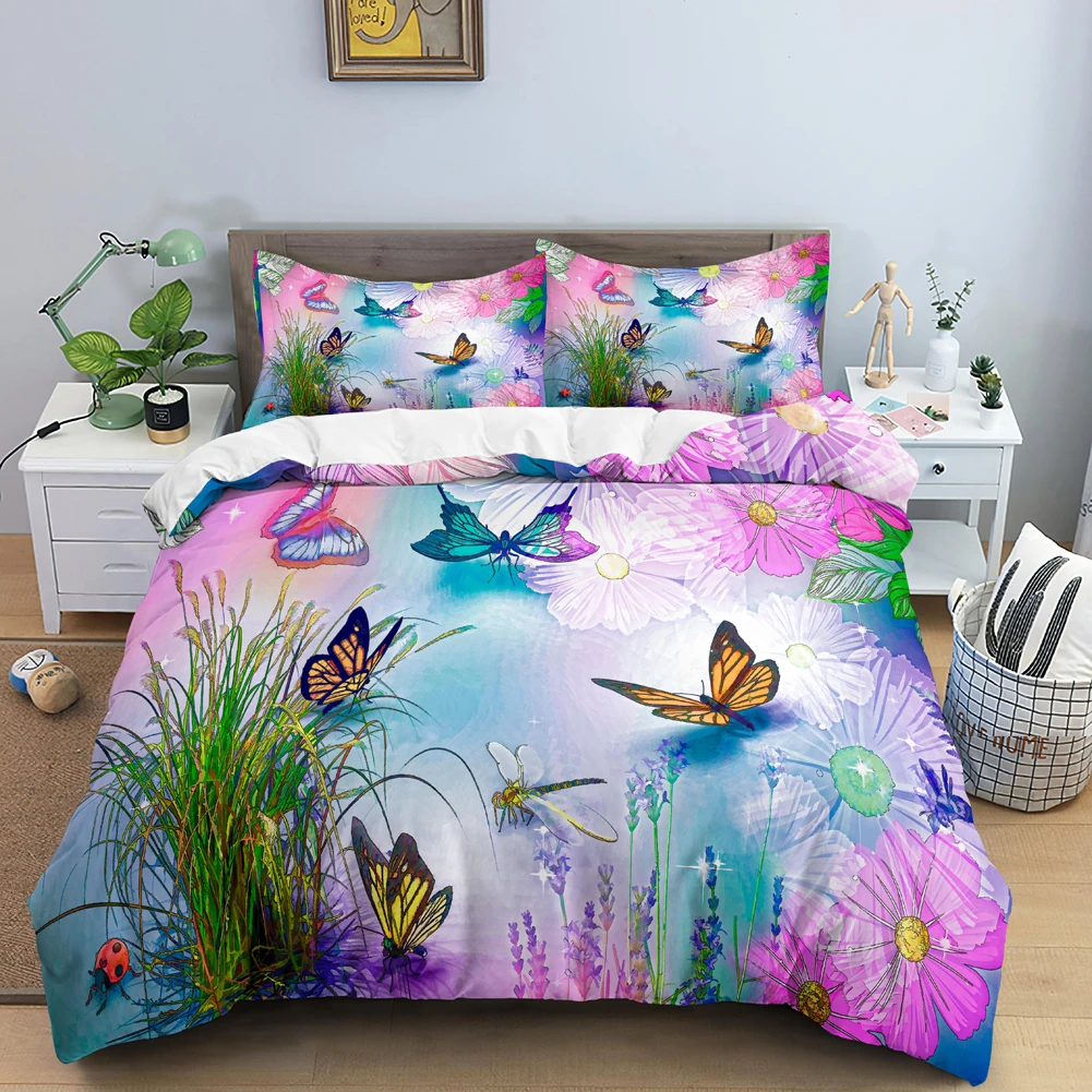 Vlinder beddengoed set 3D bloe - Duvet Cover Sets With Zipper recensie en prijs