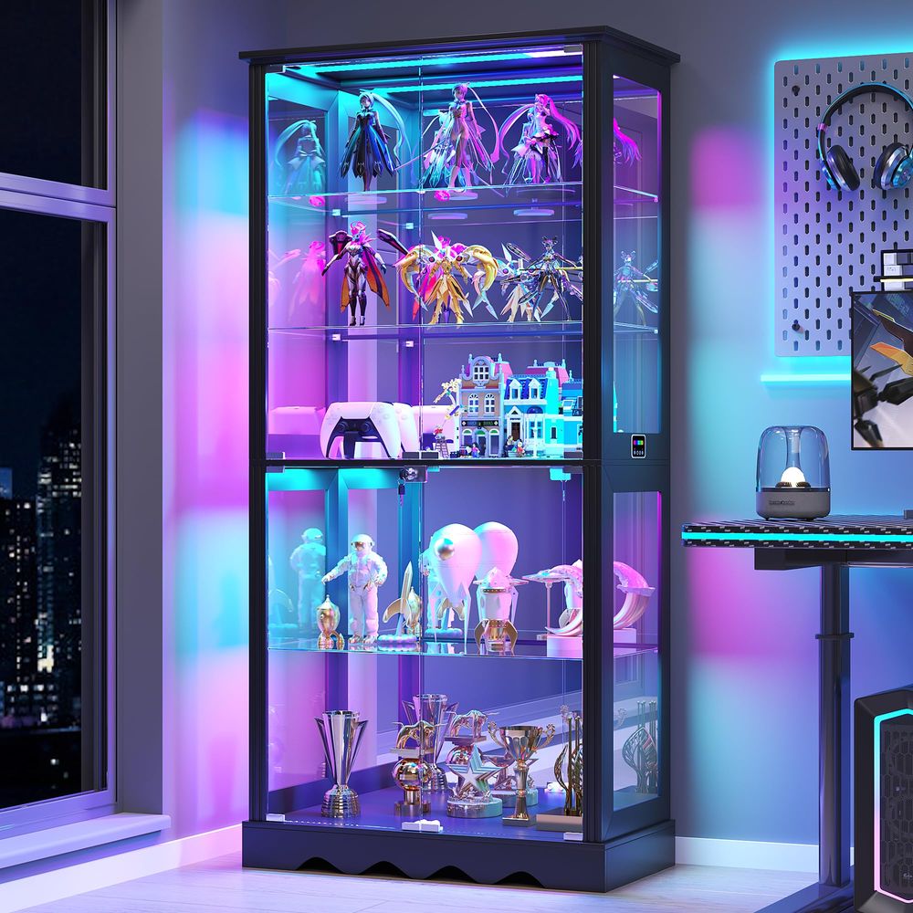 Vitrinekast met glazen deuren, - Lighting recensie en prijs