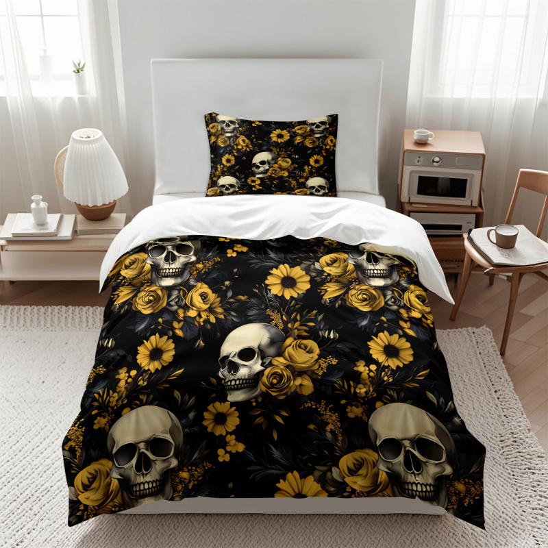 Donkere esthetische schedel ge - Aesthetic Floral Duvet Cover recensie en prijs