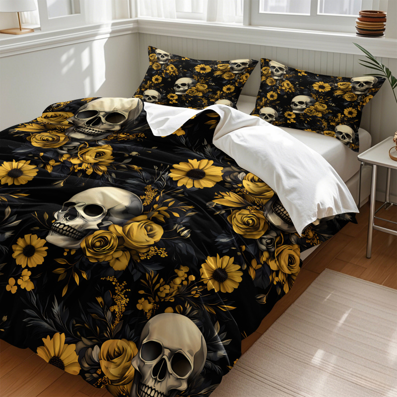 Donkere esthetische schedel ge - Aesthetic Floral Duvet Cover recensie en prijs