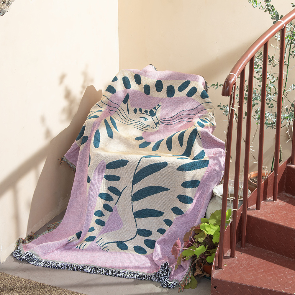 Boho abstracte kat jacquard de - Boho Throw Blanket Fringe recensie en prijs