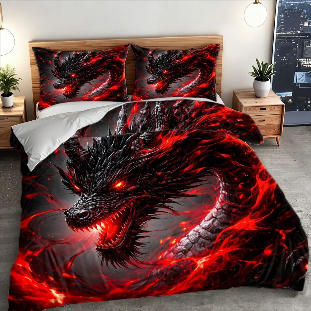 3-delig donker draken dekbedov - Duvet Cover Sets With Zipper recensie en prijs