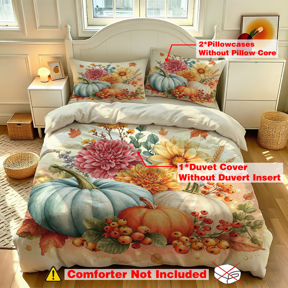 Aquarel lichtblauwe pompoen zo - Aesthetic Floral Duvet Cover recensie en prijs