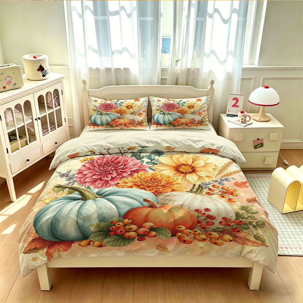 Aquarel lichtblauwe pompoen zo - Aesthetic Floral Duvet Cover recensie en prijs