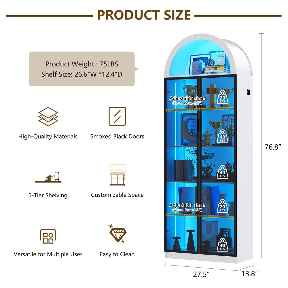 Vitrinekast met deuren en vers - Storage & Organization recensie en prijs