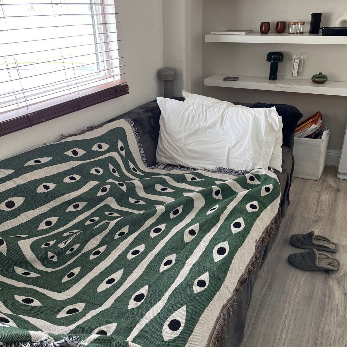 Groen Wit Boze Oog Jacquard Go - Boho Throw Blanket Fringe recensie en prijs